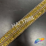 1" 2-row Rhinestone Iron on Trim with Chain Border, IRT-030