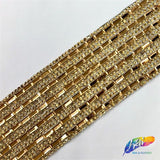 1 3/4" 6-row Crystal Baguette Rhinestone Iron on Trim, IRT-003