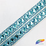 1 1/8" 2-row Diamond Crystal Rhinestone Iron on Trim, IRT-005