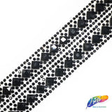 1 1/8" 2-row Diamond Crystal Rhinestone Iron on Trim, IRT-005