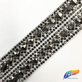 1 1/8" 2-row Diamond Crystal Rhinestone Iron on Trim, IRT-005