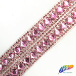 1 1/8" 2-row Diamond Crystal Rhinestone Iron on Trim, IRT-005