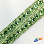 1 1/8" 2-row Diamond Crystal Rhinestone Iron on Trim, IRT-005