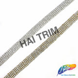 3/8" Crystal Rhinestone Iron on Trim with Beads, IRT-060