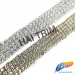 3/8" Crystal Rhinestone Iron on Trim with Beads, IRT-060