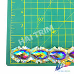 1 1/4" Purple AB/Yellow AB Teardrop Iron on Trim, IRT-080-1