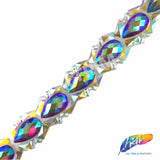 1 1/4" Purple AB/Yellow AB Teardrop Iron on Trim, IRT-080-1