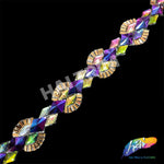 1 1/4” Multicolor Resin Stone Diamond Iron on Trim, IRT-083