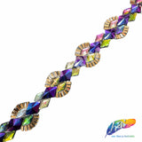 1 1/4” Multicolor Resin Stone Diamond Iron on Trim, IRT-083