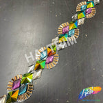 1 1/4” Multicolor Resin Stone Diamond Iron on Trim, IRT-083