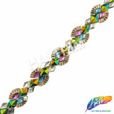 1 1/4” Multicolor Resin Stone Diamond Iron on Trim, IRT-083