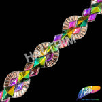 1 1/4” Multicolor Resin Stone Diamond Iron on Trim, IRT-083