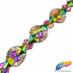 1 1/4” Multicolor Resin Stone Diamond Iron on Trim, IRT-083