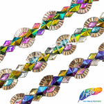 1 1/4” Multicolor Resin Stone Diamond Iron on Trim, IRT-083
