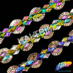 1 1/4” Multicolor Resin Stone Diamond Iron on Trim, IRT-083