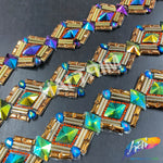 1 5/8” Multicolored Diamond Iron On Trim, IRT-087