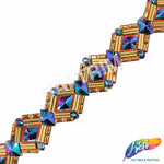 1 5/8” Multicolored Diamond Iron On Trim, IRT-087