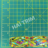 1 3/8” Neon Yellow AB/Purple AB Resin Stone Iron on Trim, IRT-096