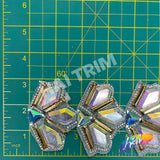 2 7/8" Crystal AB/Gold Gold Resin Stone Iron On Trim, IRT-102