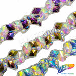 1 3/4" Multicolored Iridescent Clustered Iron on Trim, IRT-104