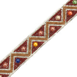 1 1/4" Colorful Beaded Iron On Trim , IRT-110
