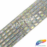 2 1/4" 6-row Baguette Rhinestone Iron on Trim, IRT-129