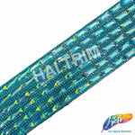 2 1/4" 6-row Baguette Rhinestone Iron on Trim, IRT-129