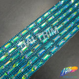 2 1/4" 6-row Baguette Rhinestone Iron on Trim, IRT-129