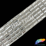 2 1/4" 6-row Baguette Rhinestone Iron on Trim, IRT-129