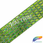 2 1/4" 6-row Baguette Rhinestone Iron on Trim, IRT-129