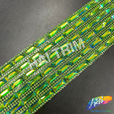 2 1/4" 6-row Baguette Rhinestone Iron on Trim, IRT-129