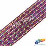 2 1/4" 6-row Baguette Rhinestone Iron on Trim, IRT-129
