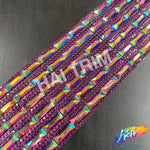 2 1/4" 6-row Baguette Rhinestone Iron on Trim, IRT-129