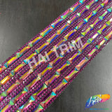 2 1/4" 6-row Baguette Rhinestone Iron on Trim, IRT-129