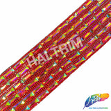 2 1/4" 6-row Baguette Rhinestone Iron on Trim, IRT-129