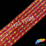 2 1/4" 6-row Baguette Rhinestone Iron on Trim, IRT-129