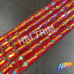 2 1/4" 6-row Baguette Rhinestone Iron on Trim, IRT-129
