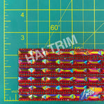 2 1/4" 6-row Baguette Rhinestone Iron on Trim, IRT-129