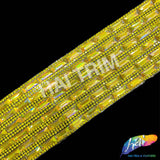 2 1/4" 6-row Baguette Rhinestone Iron on Trim, IRT-129