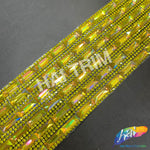 2 1/4" 6-row Baguette Rhinestone Iron on Trim, IRT-129