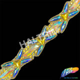 1 7/8” Royal Blue/Yellow AB Iron on Trim, IRT-133