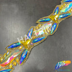 1 7/8” Royal Blue/Yellow AB Iron on Trim, IRT-133
