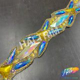 1 7/8” Royal Blue/Yellow AB Iron on Trim, IRT-133