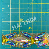 1 7/8” Royal Blue/Yellow AB Iron on Trim, IRT-133