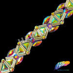 1 1/4” Red AB/Gold Stone Diamond Iron on Trim, IRT-136