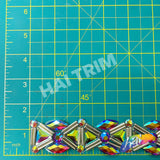 1 1/4” Red AB/Gold Stone Diamond Iron on Trim, IRT-136