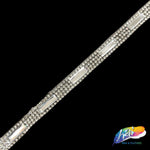 3/8" Crystal Rhinestone Iron On Trim with Rectangle Stones, IRT-144