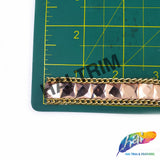 5/8" Peach/Gold Square Stud Iron On Trim with Chain Border, IRT-146