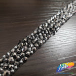5/8” Gray Glass Beaded Iron On Trim, IRT-148