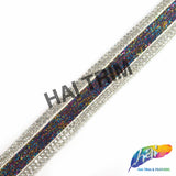 3/4" Multicolor Sequin Rhinestone Iron On Trim, IRT-149